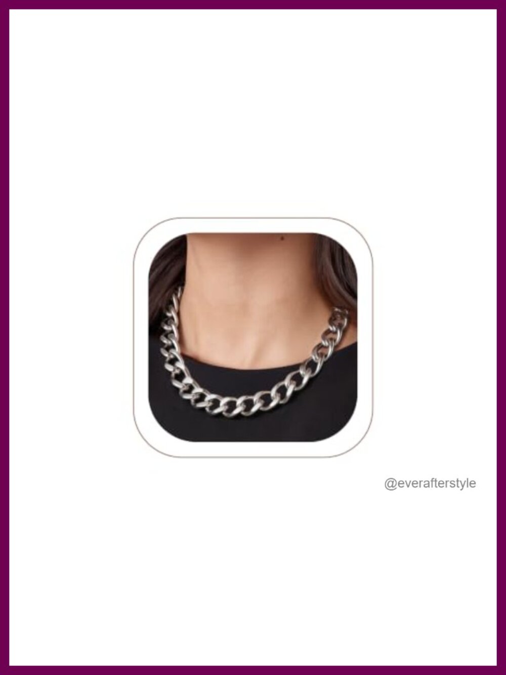 Chunky Cuban Link Chain Necklace Women Stainless Steel Choker